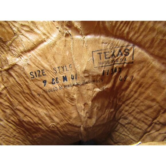 Texas Brand Mens Size 9 EE Brown Leather Western Cowboy Boots main image 7